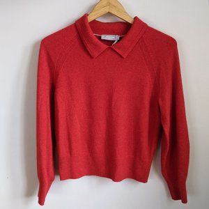 Everlane The Cashmere Collared Sweater, Flame Small